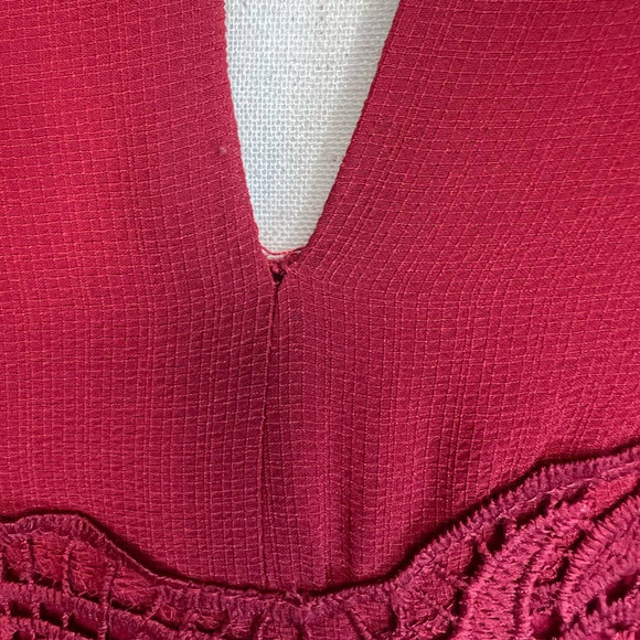 Women's Endless Rose Lace Cutout Mini Dress in Cranberry, Long Sleeves, Small - Picture 10 of 16